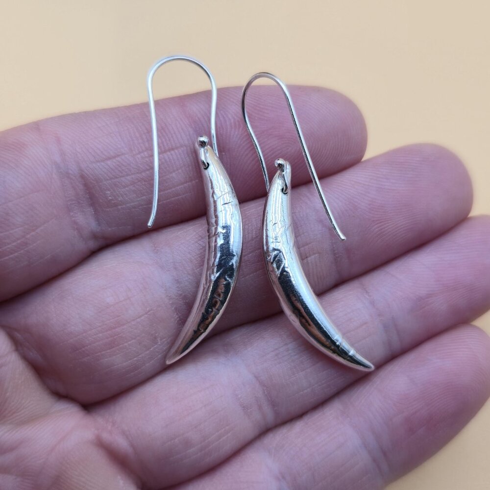 Sterling Silver Two Different Pattern Dangle Earr… - image 3